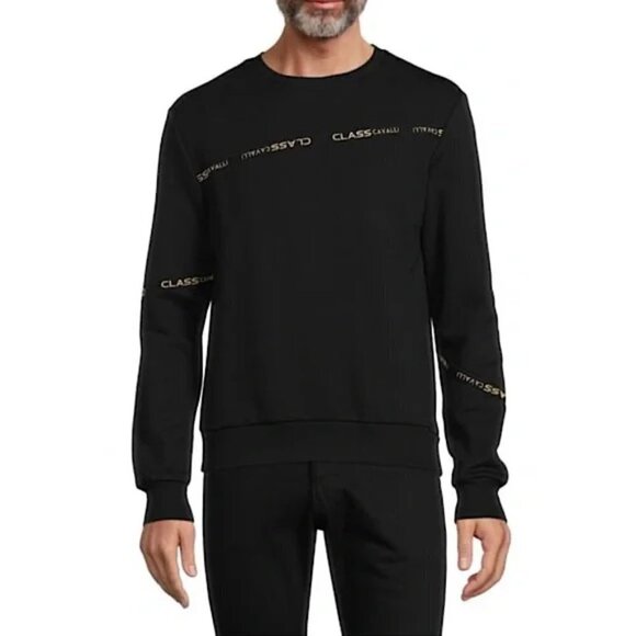 🆕 CAVALLI CLASS Logo Crewneck Sweatshirt size large - Picture 1 of 3